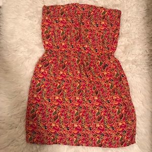 Strapless mini dress